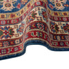 Kazak Rug Handmade Blue Medallion 4x6 ft