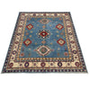 Kazak Rug Handmade Blue Medallion 4x7 ft