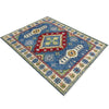 Kazak Rug Handmade Blue Medallion 4x6 ft