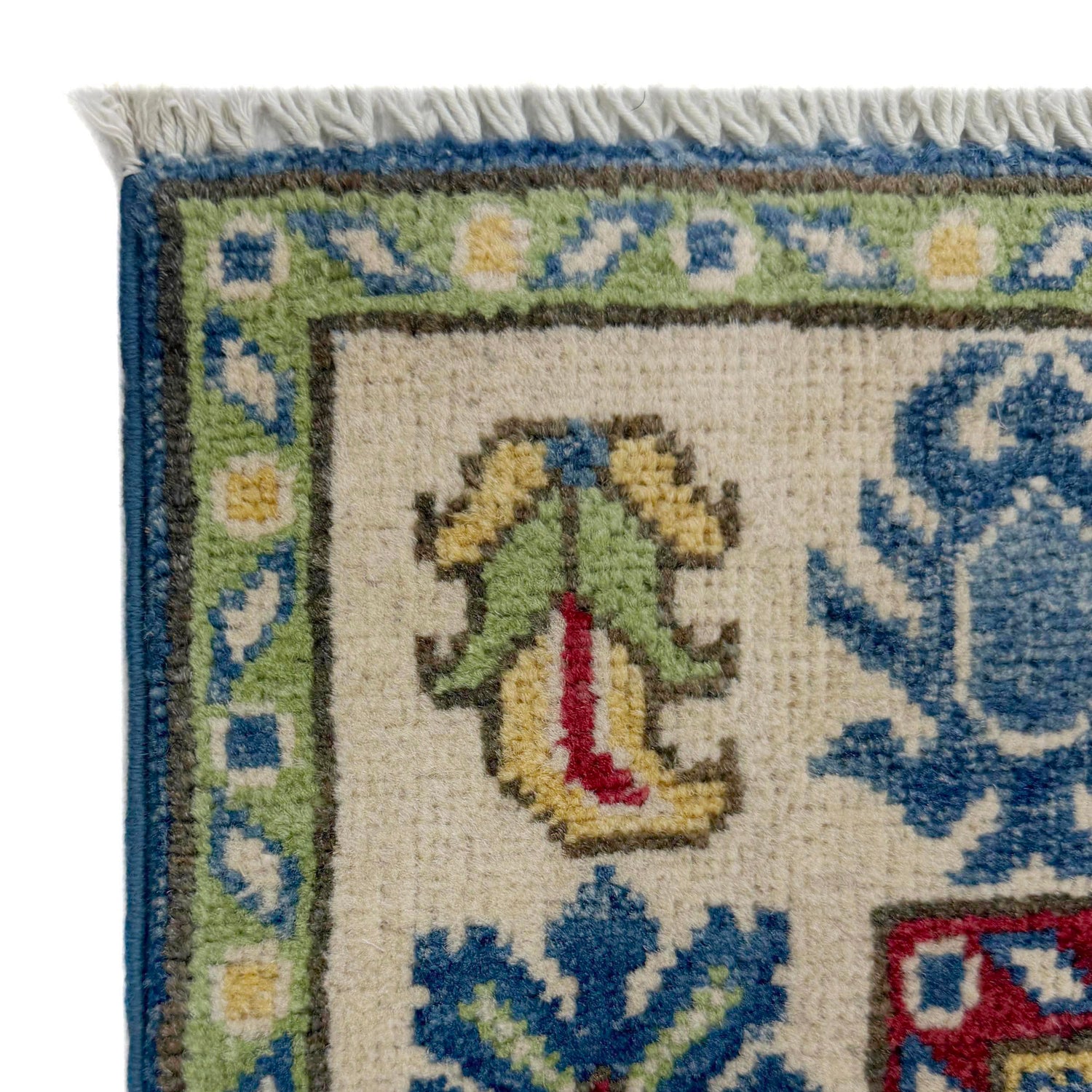 Kazak Rug Handmade Blue Medallion 4x6 ft