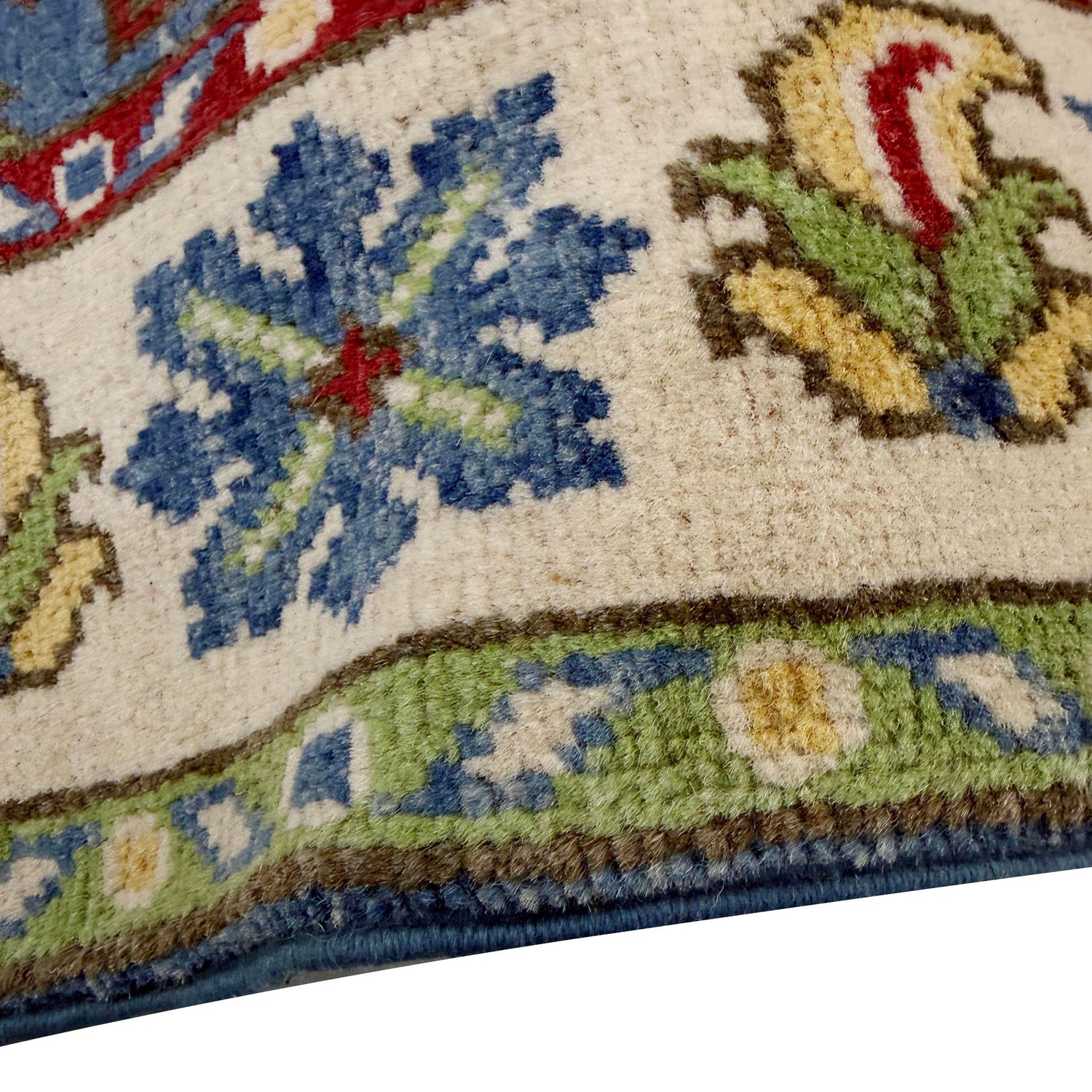 Kazak Rug Handmade Blue Medallion 4x6 ft