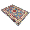 Kazak Rug Handmade Blue Medallion 4x6 ft