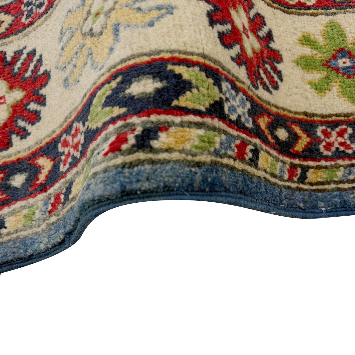 Kazak Rug Handmade Blue Medallion 4x6 ft