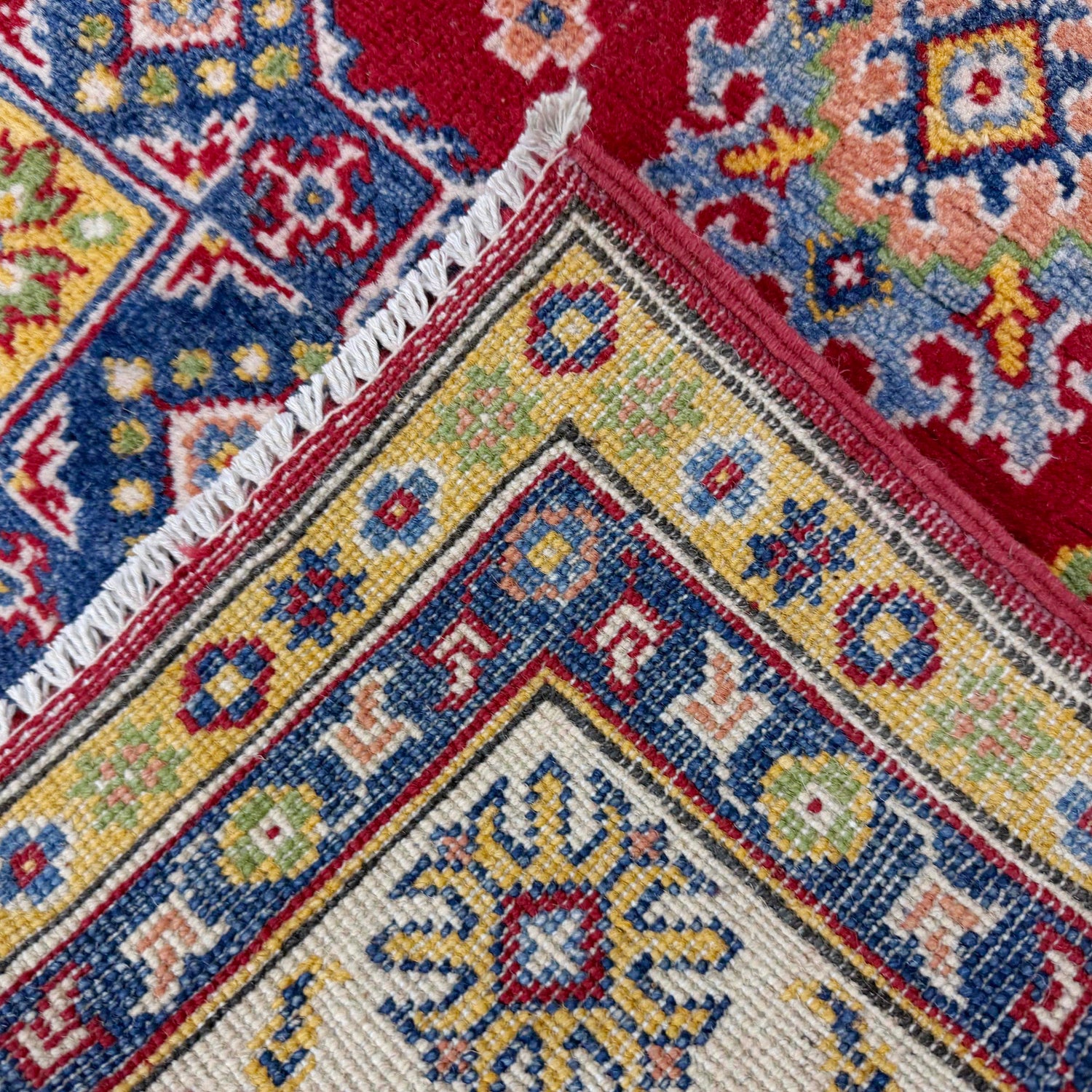 Kazak Rug Handmade Red Medallion 4x7 ft