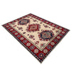 Kazak Rug Handmade Beige Medallion 4x6 ft
