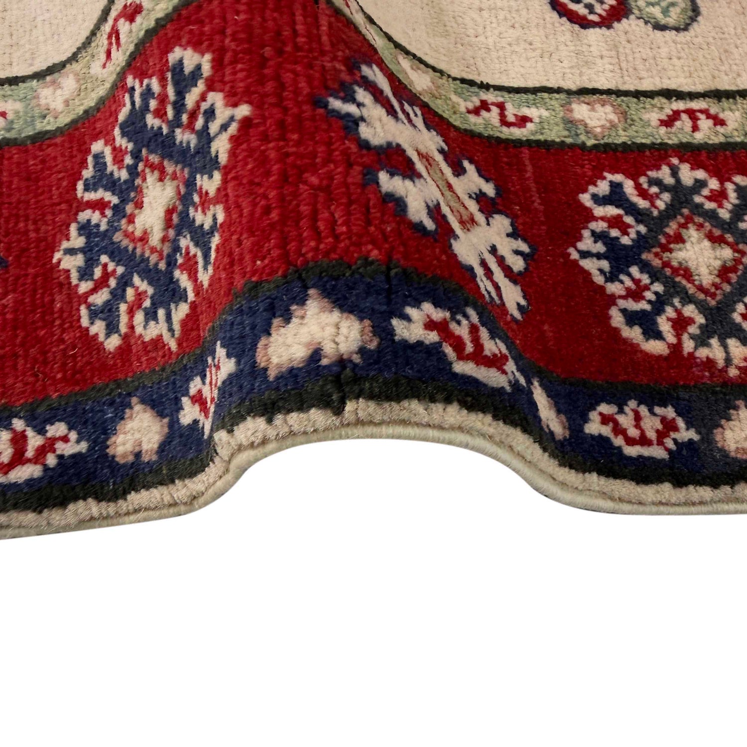 Kazak Rug Handmade Beige Medallion 4x6 ft