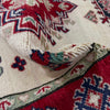 Kazak Rug Handmade Beige Medallion 4x6 ft
