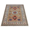 Kazak Rug Handmade Orange Medallion 4x7 ft