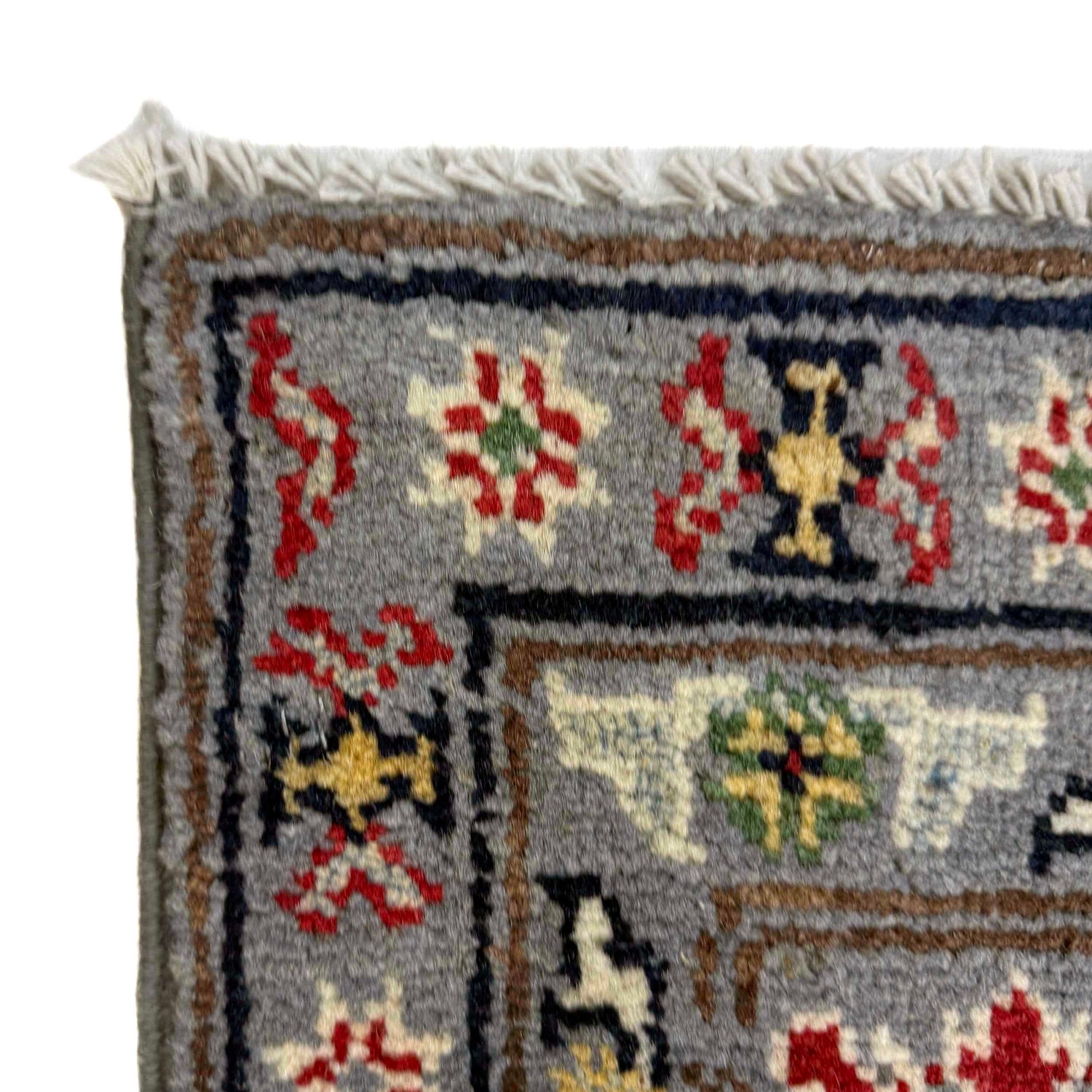 Kazak Rug Handmade Gray Medallion 4x7 ft
