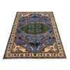 Kazak Rug Handmade Blue Medallion 4x7 ft