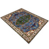 Kazak Rug Handmade Blue Medallion 4x7 ft