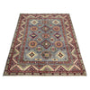 Kazak Rug Handmade Gray Medallion 4x7 ft