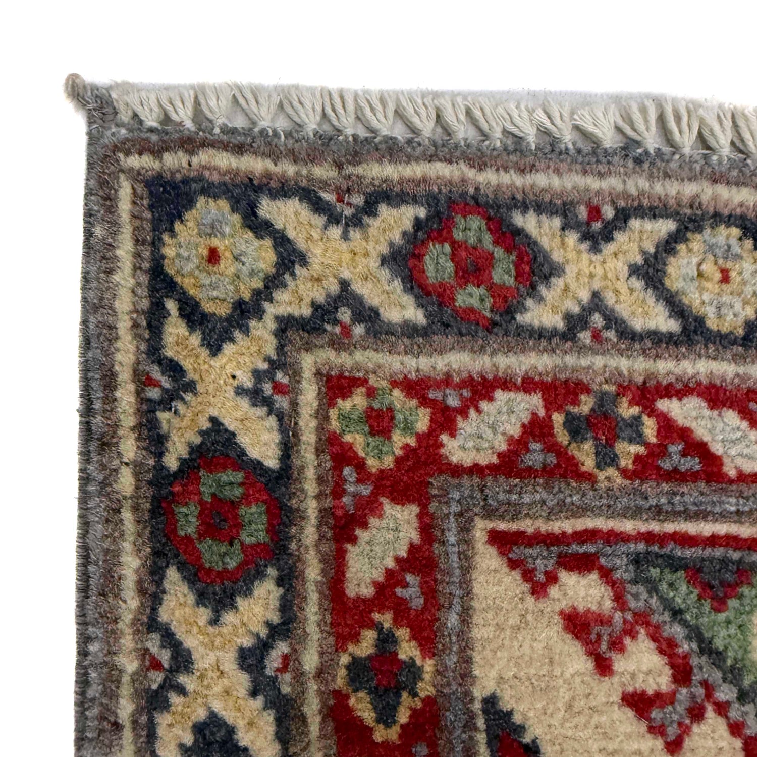 Kazak Rug Handmade Gray Medallion 4x7 ft