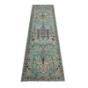 Sultani Area Rug Runner Handmade Blue Floral 10' Runner