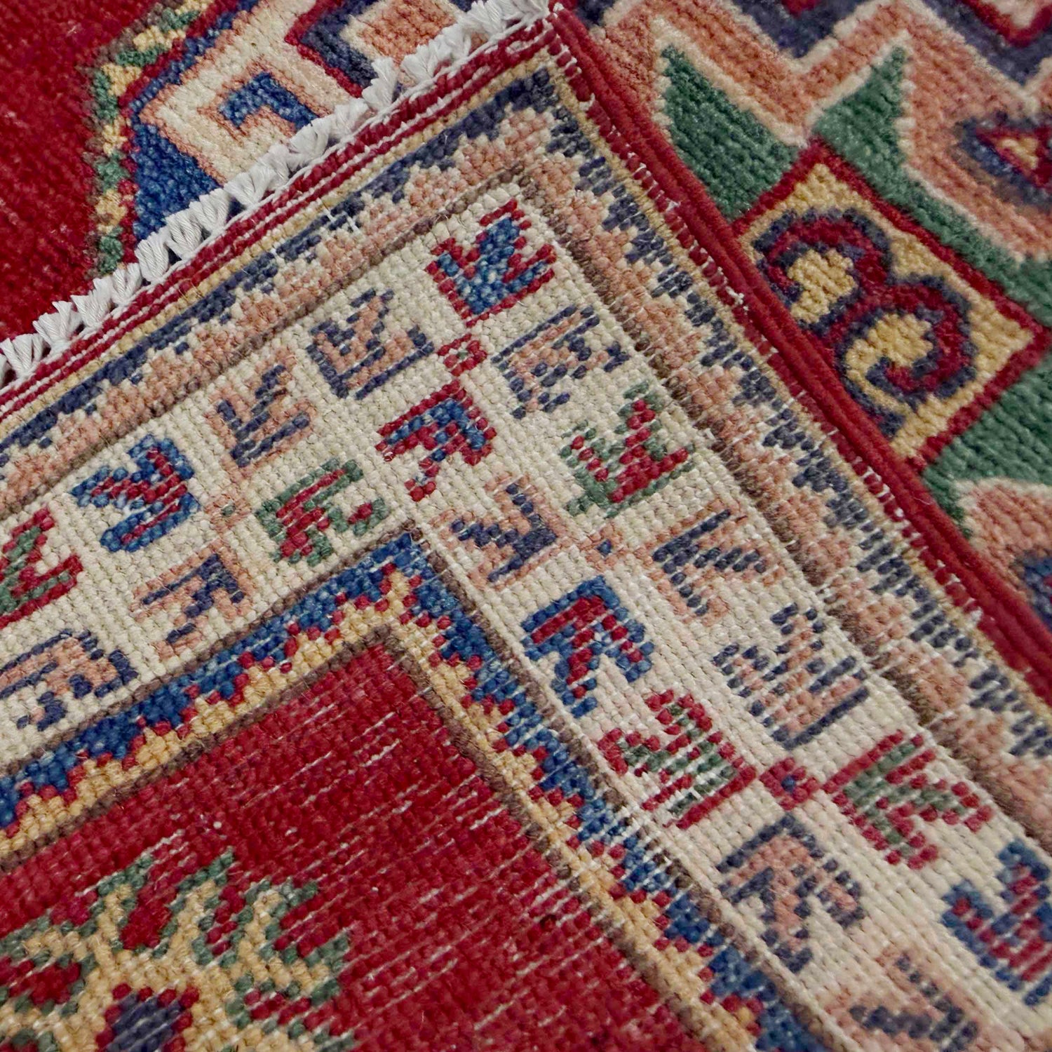 Kazak Rug Handmade Red Medallion 8' Runner