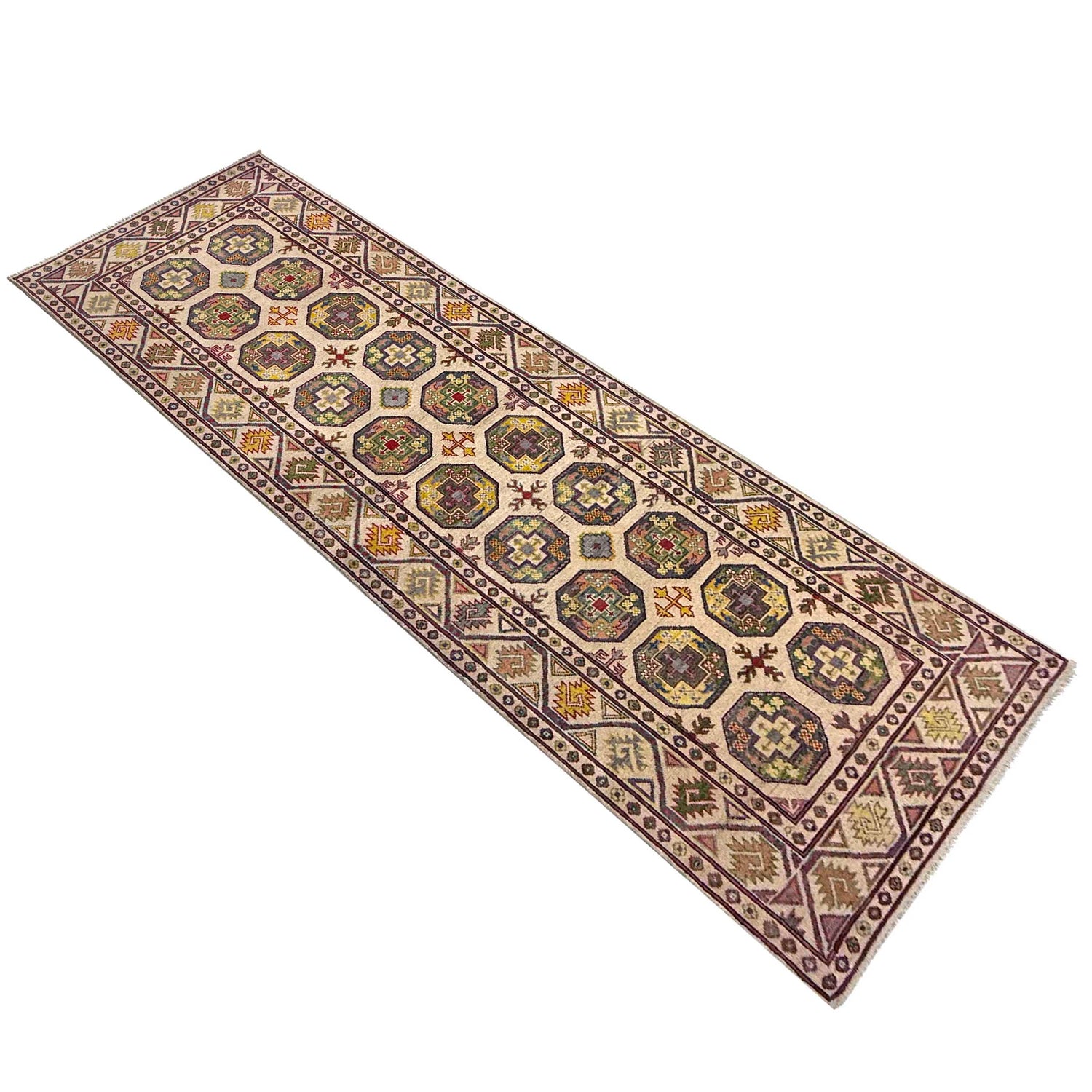 Waziri Runner Handmade Beige Medallion 10' Runner