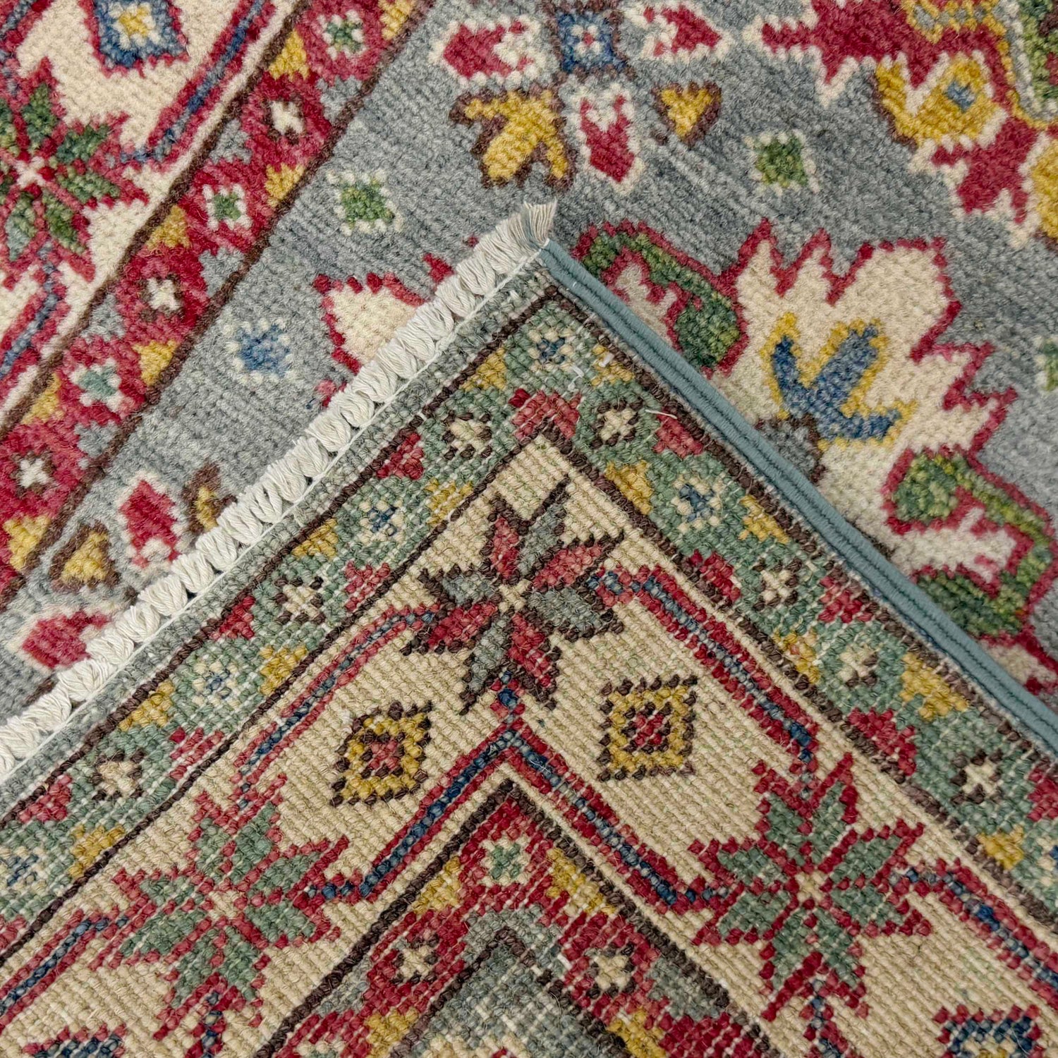 Kazak Rug Handmade Gray Medallion 6' Runner