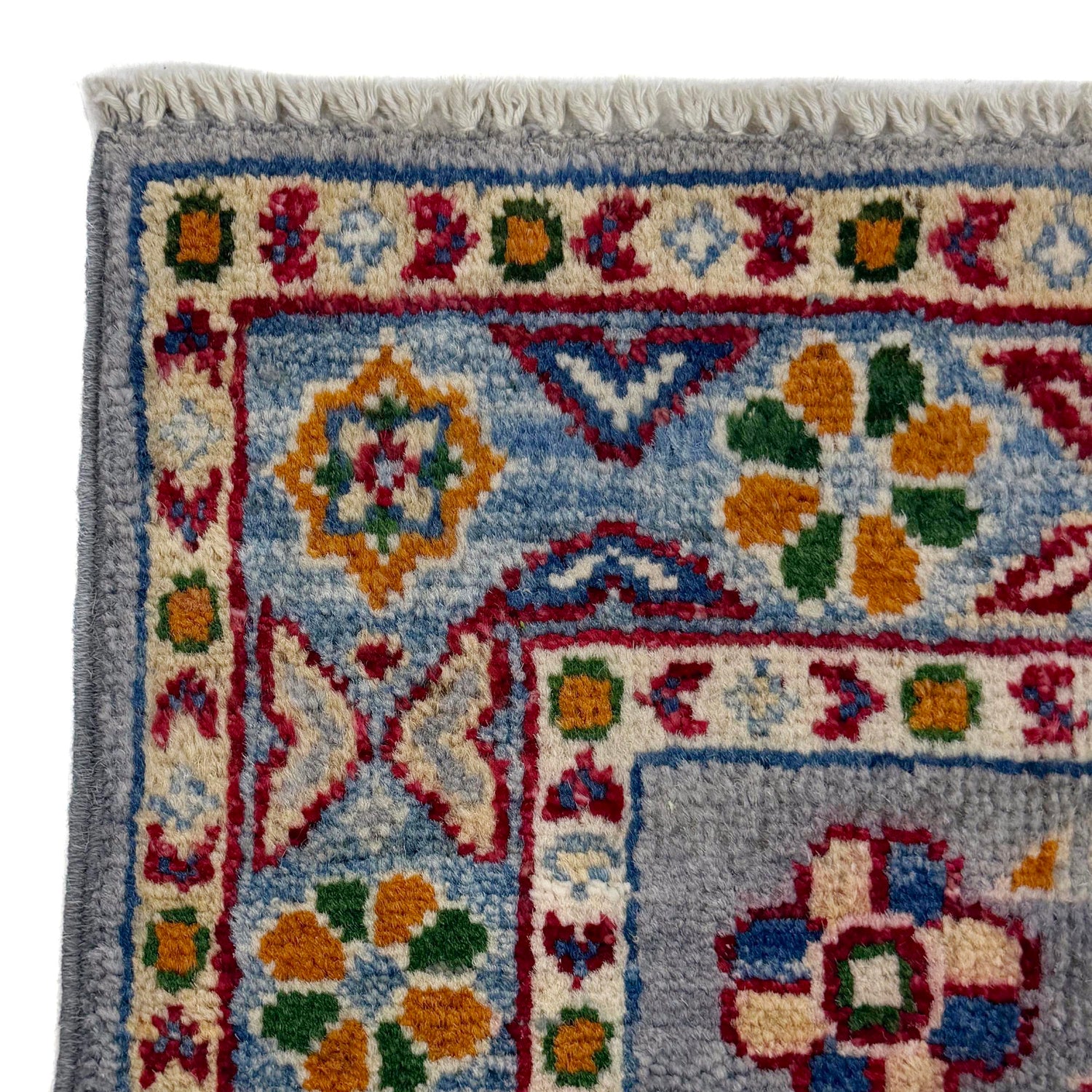 Kazak Rug Handmade Gray Medallion 5' Runner
