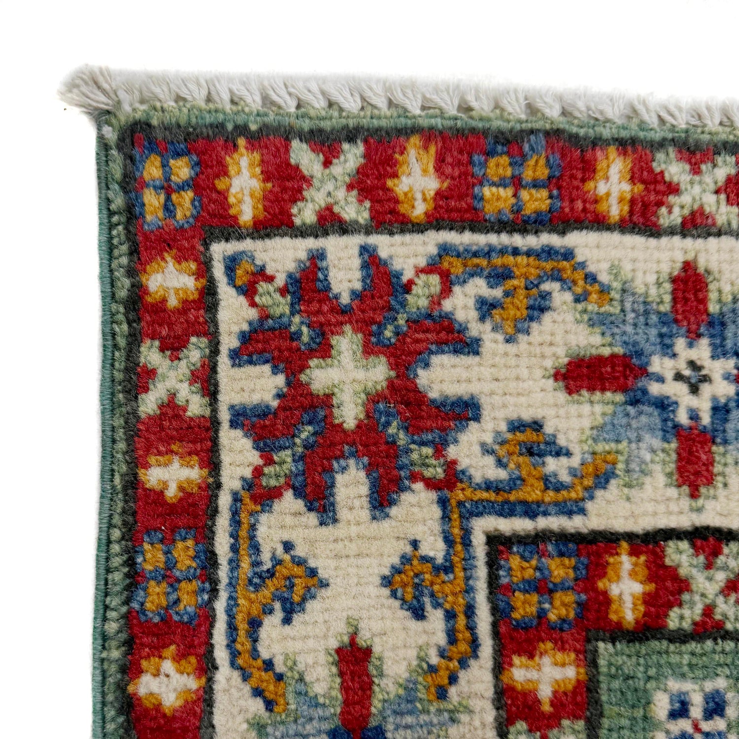Kazak Rug Handmade Green Medallion 6' Runner