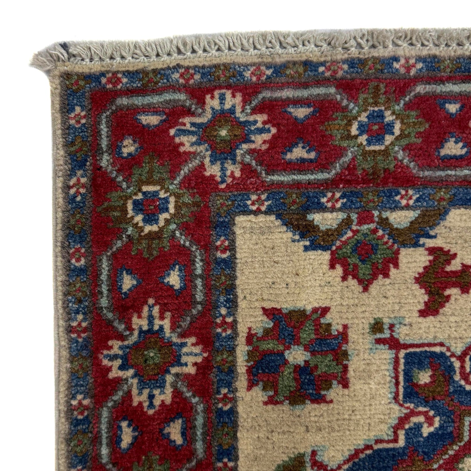 Kazak Rug Handmade Beige Medallion 5' Runner