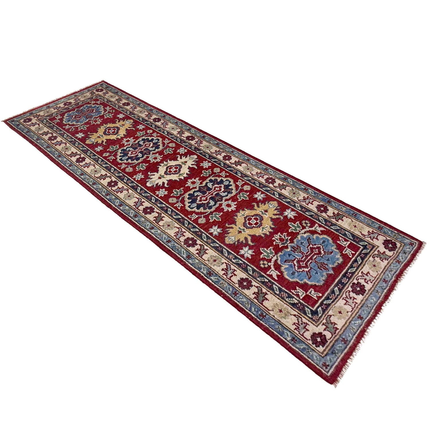 Kazak Rug Handmade Red Medallion 5' Runner