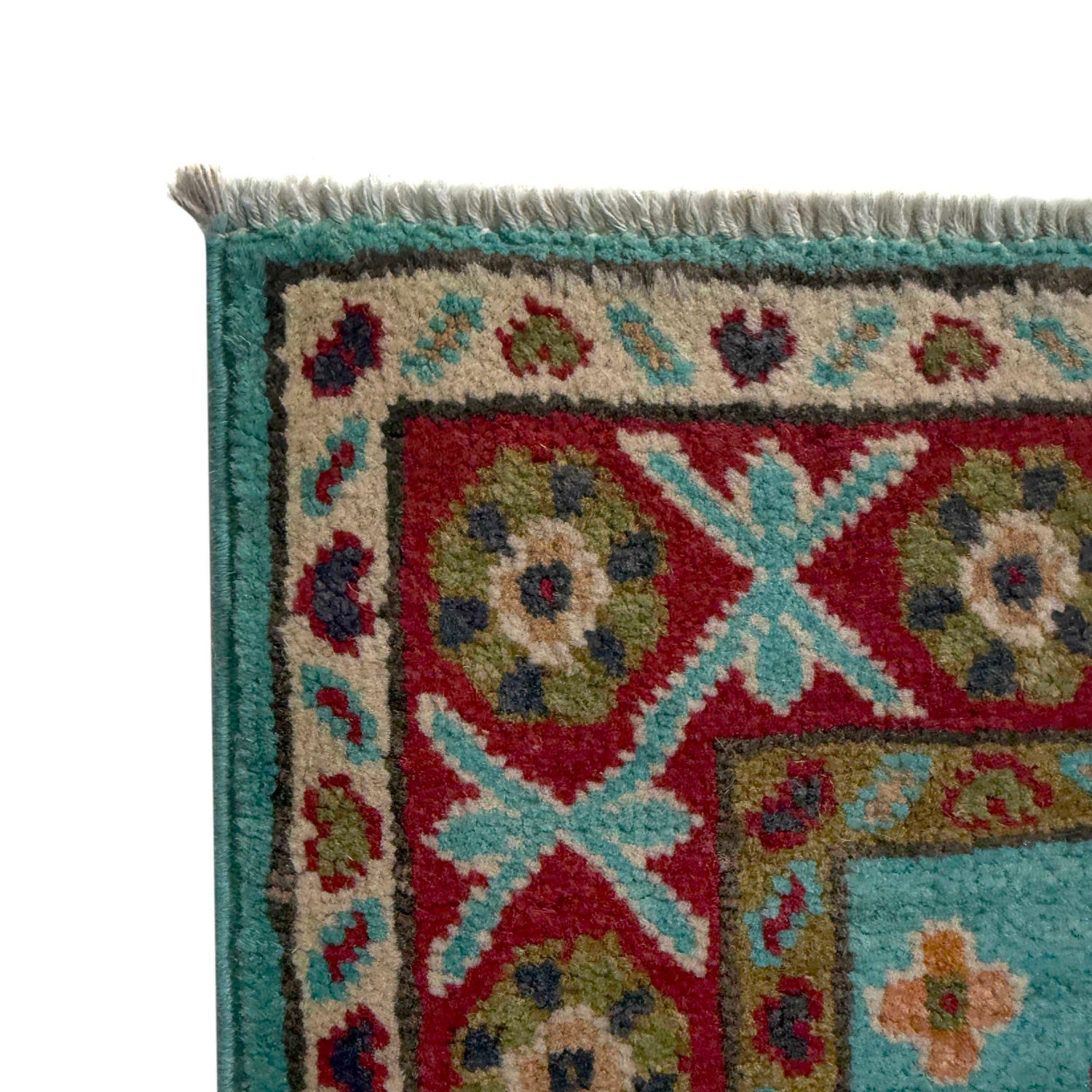 Kazak Rug Handmade Blue Medallion 5' Runner