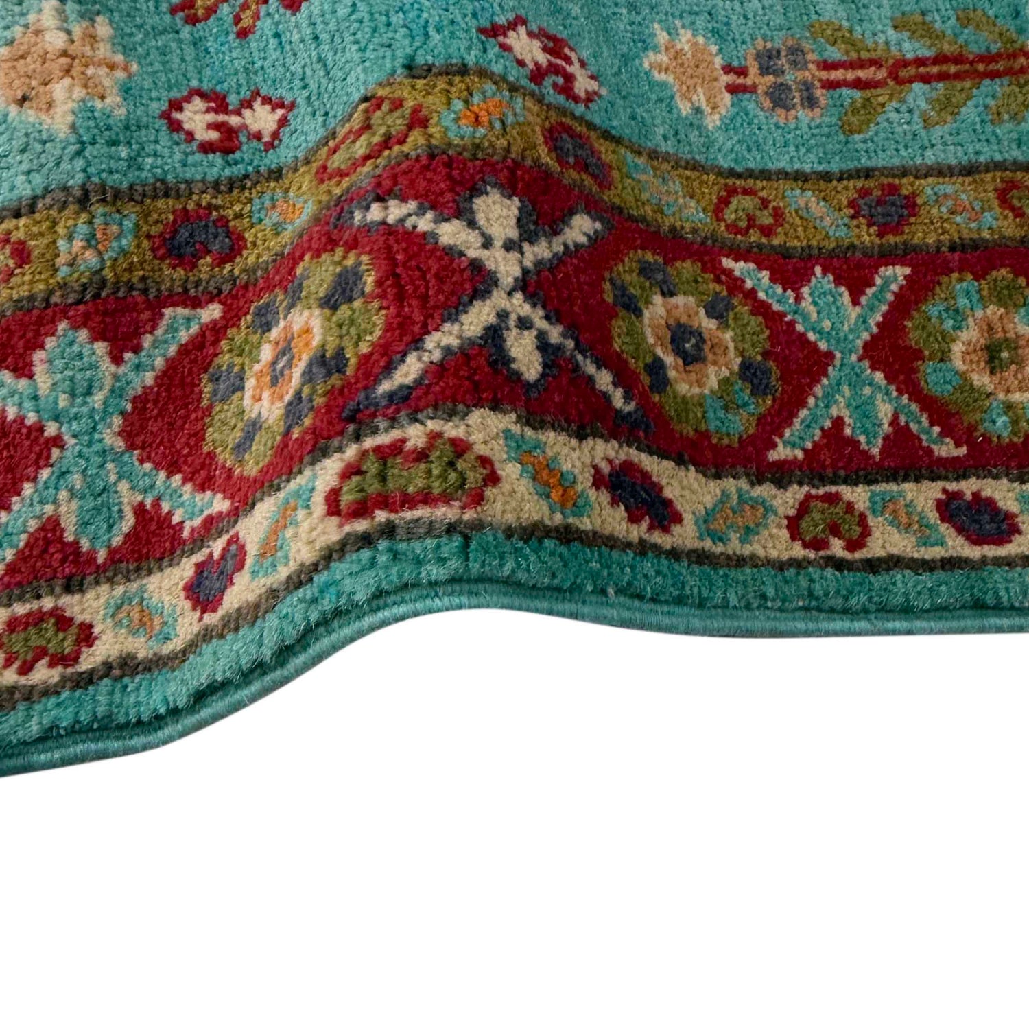 Kazak Rug Handmade Blue Medallion 5' Runner