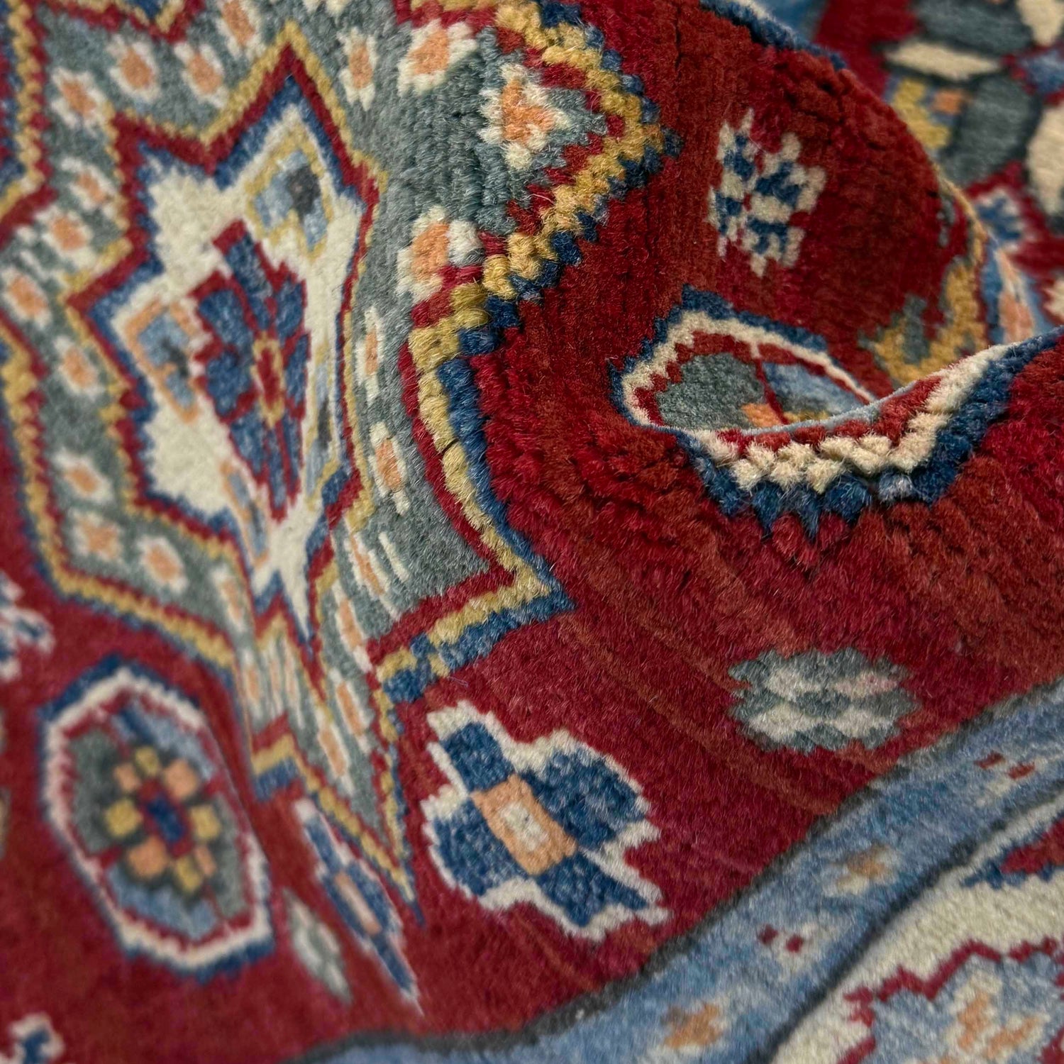 Kazak Rug Handmade Red Medallion 5' Runner