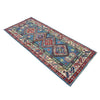 Kazak Rug Handmade Blue Medallion 6' Runner