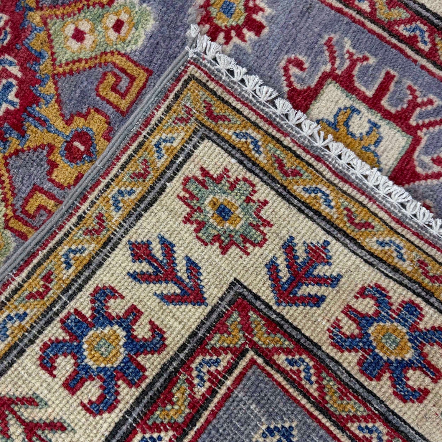 Kazak Rug Handmade Gray Medallion 6' Runner