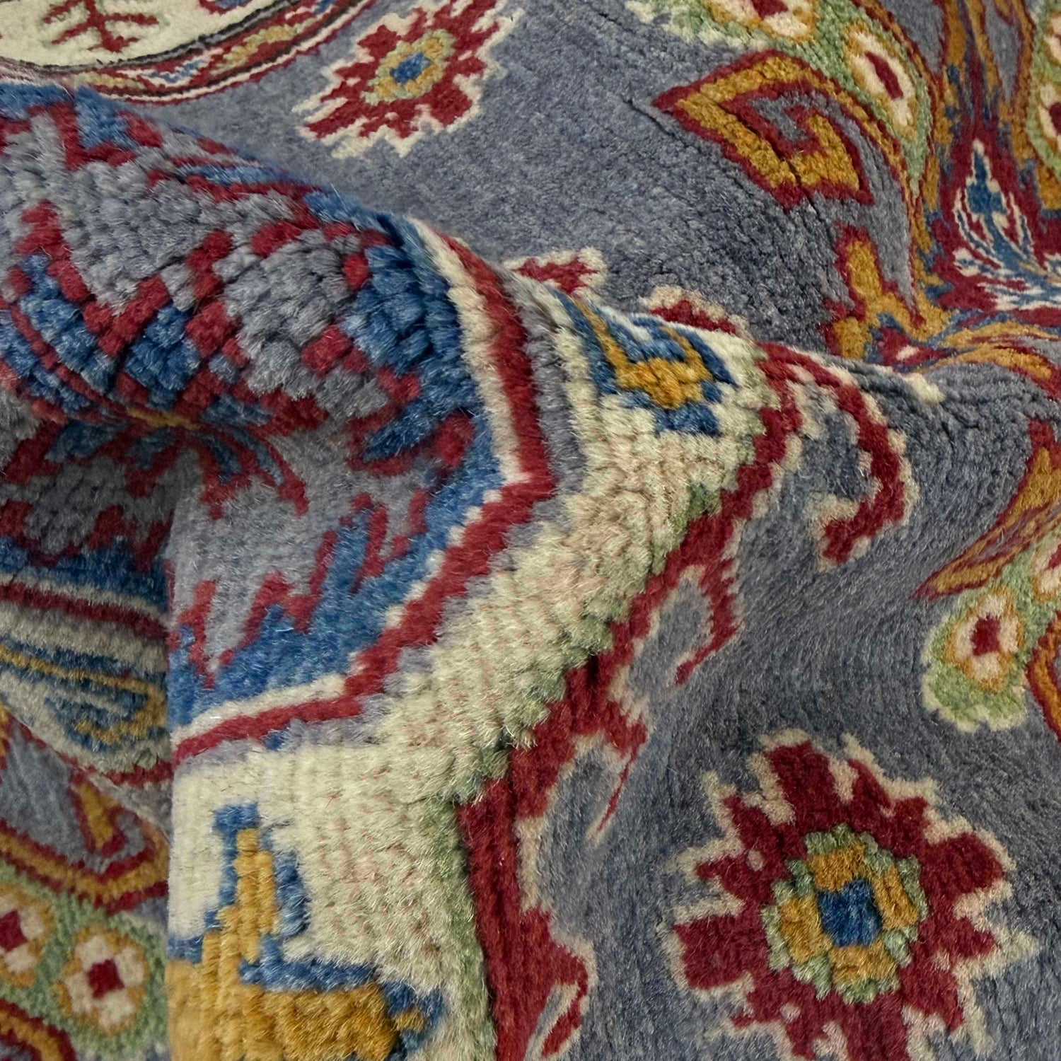 Kazak Rug Handmade Gray Medallion 6' Runner