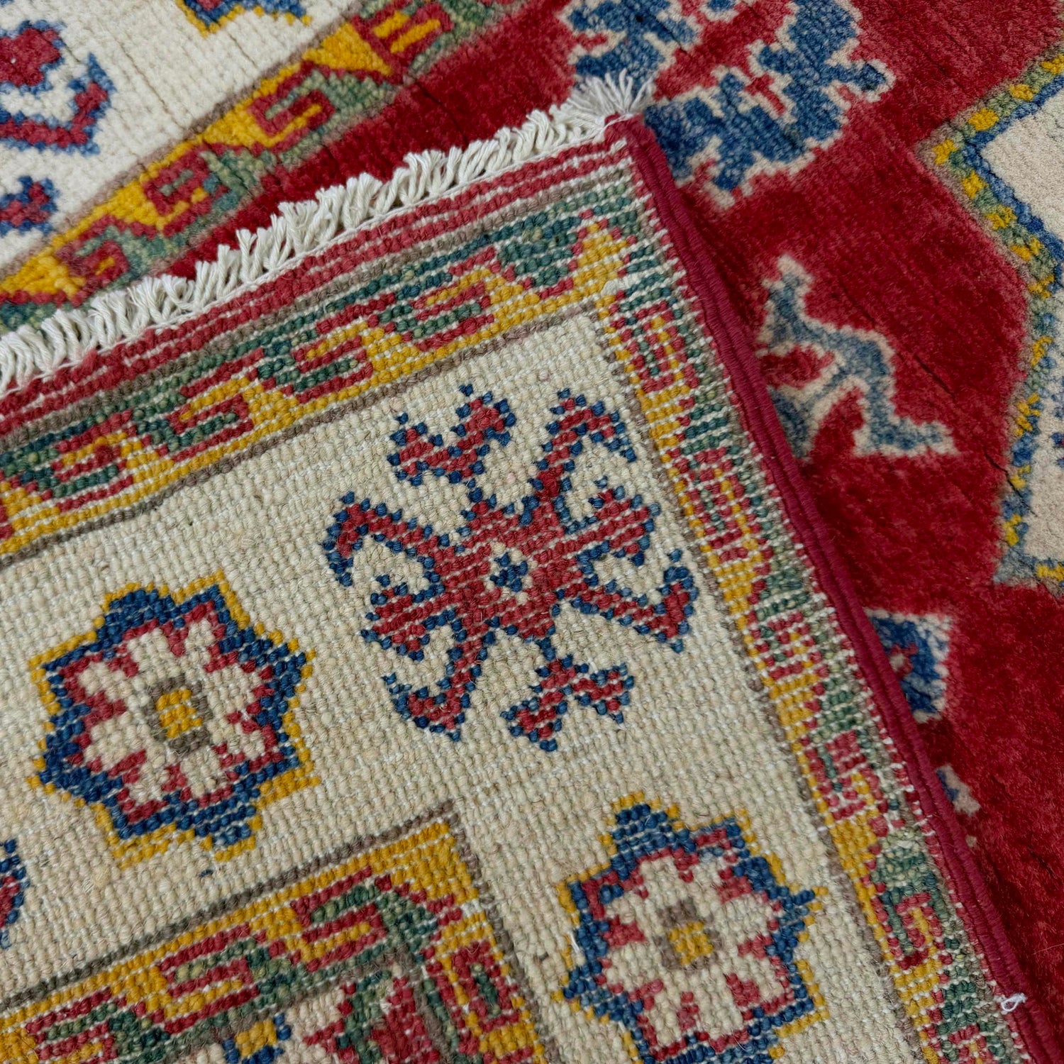 Kazak Rug Handmade Red Medallion 10' Runner