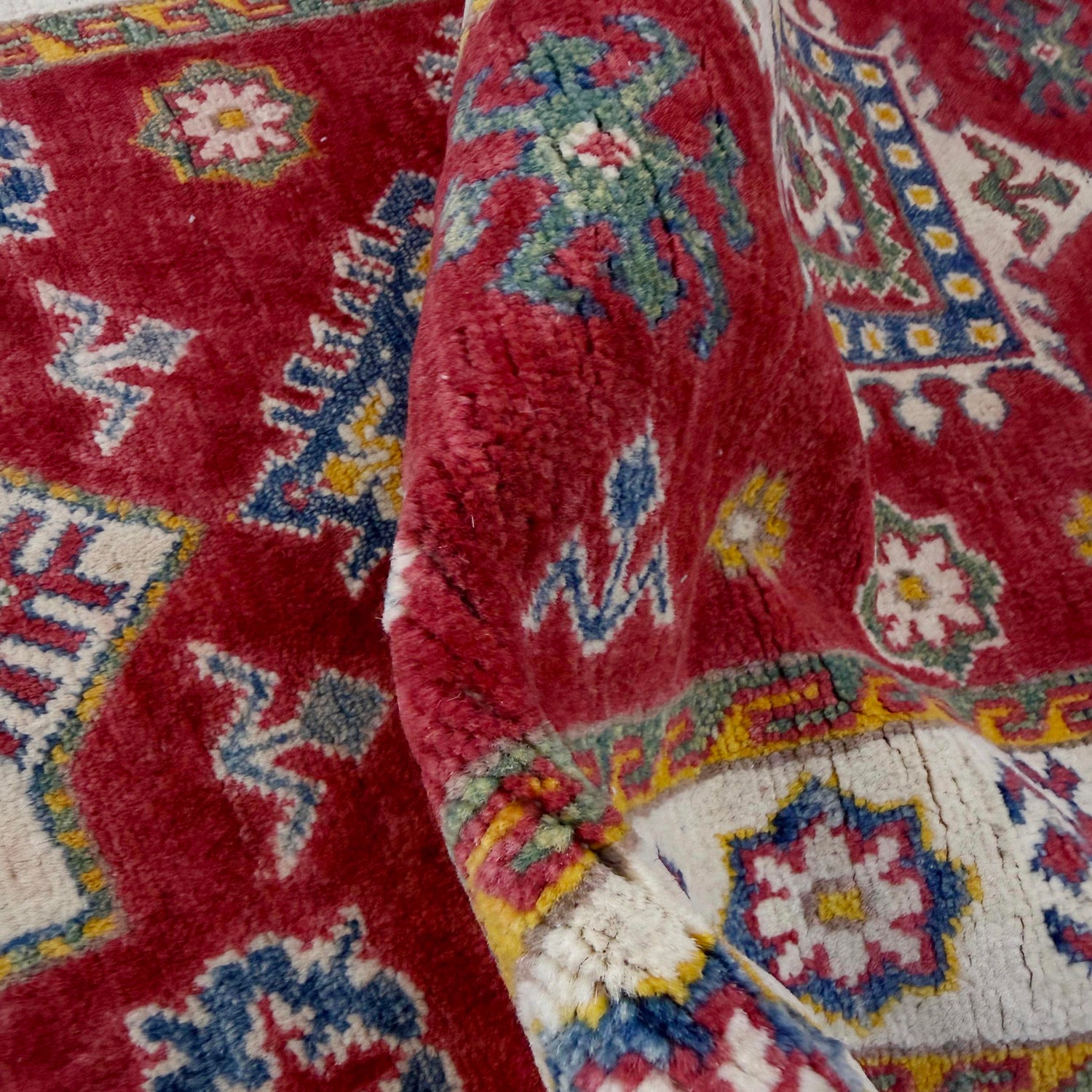 Kazak Rug Handmade Red Medallion 10' Runner