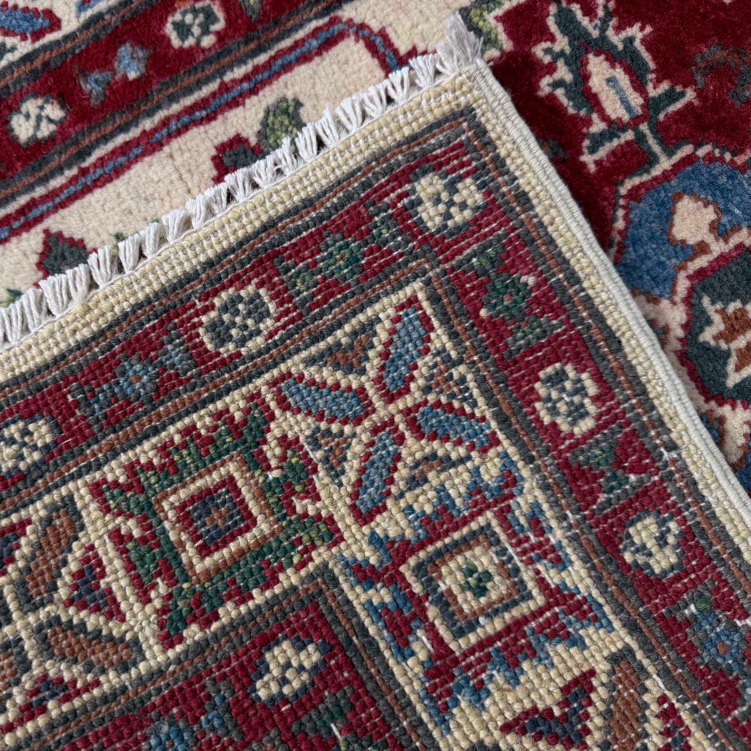 Kazak Rug Handmade Beige Medallion 10' Runner