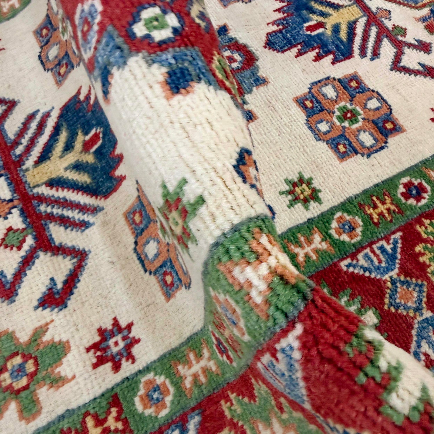 Kazak Rug Handmade Beige Medallion 10' Runner