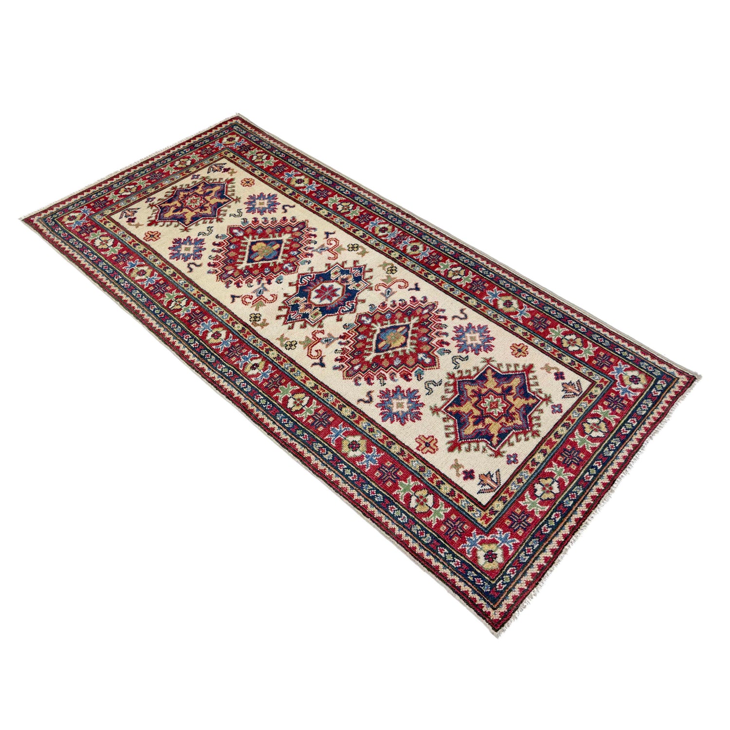 Kazak Rug Handmade Beige Medallion 6' Runner