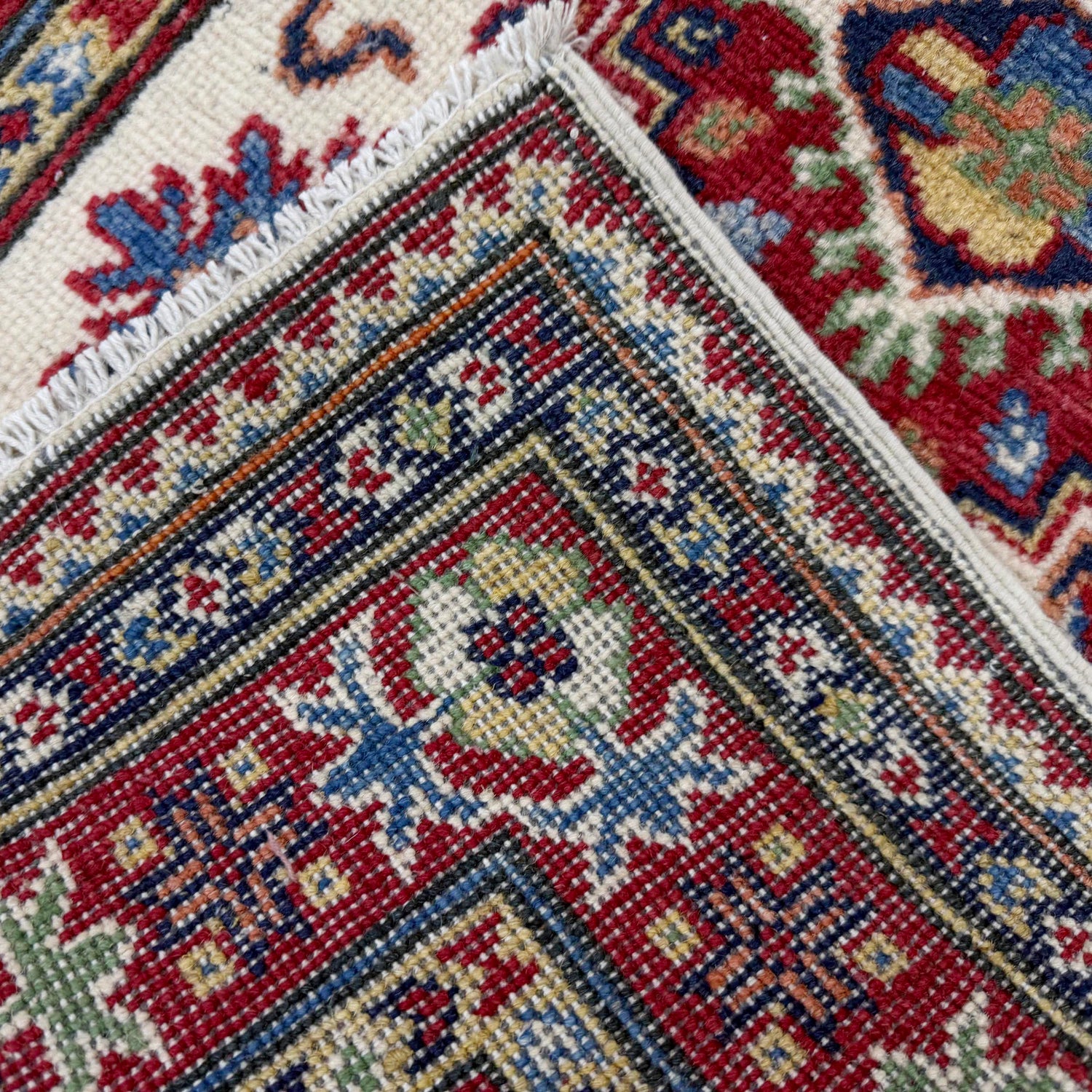 Kazak Rug Handmade Beige Medallion 6' Runner