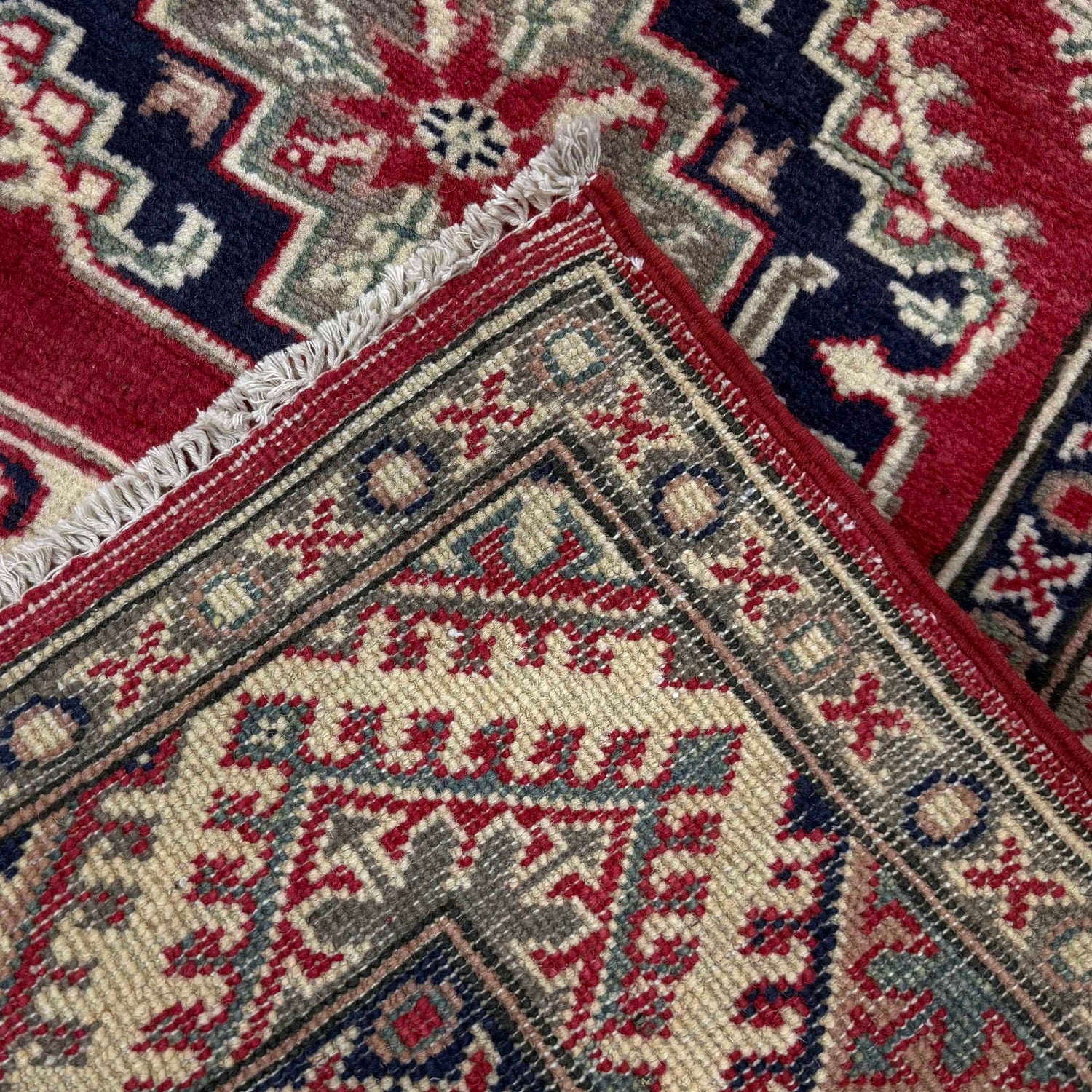 Kazak Rug Handmade Red Medallion 10' Runner