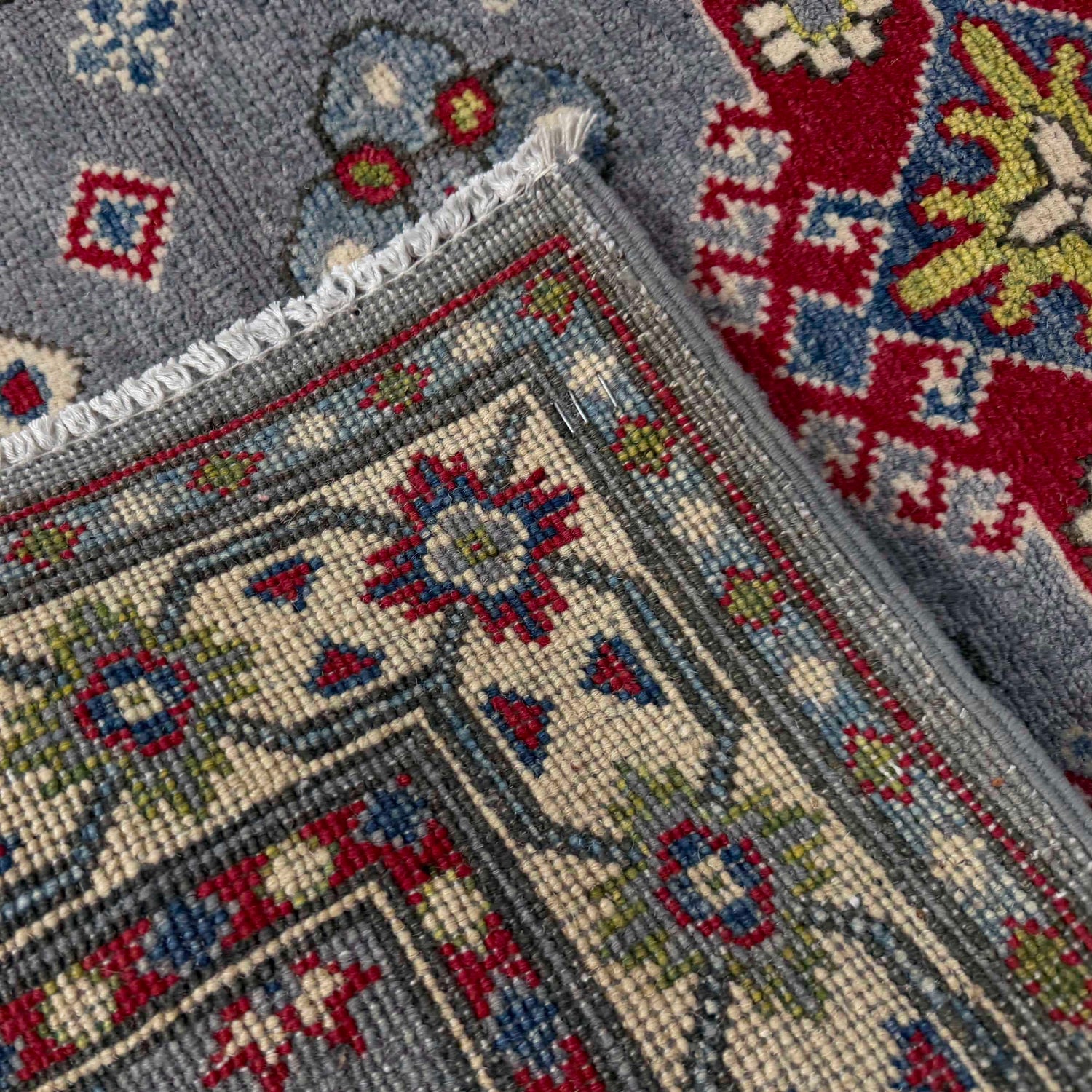 Kazak Rug Handmade Gray Medallion 10' Runner