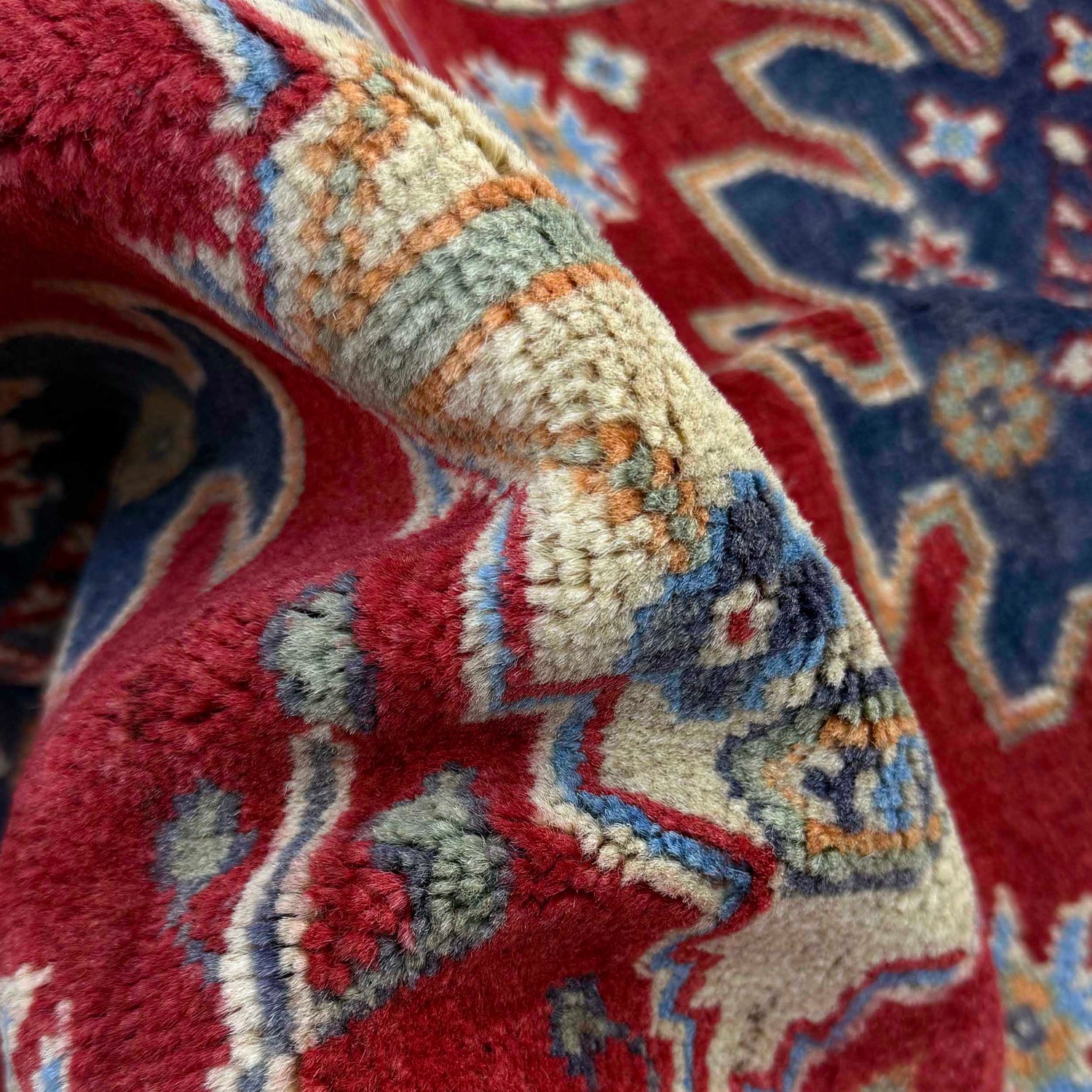 Kazak Rug Handmade Red Medallion 10' Runner