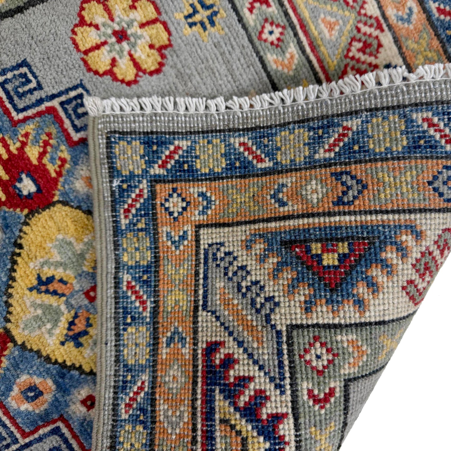 Kazak Rug Handmade Gray Medallion 6' Runner