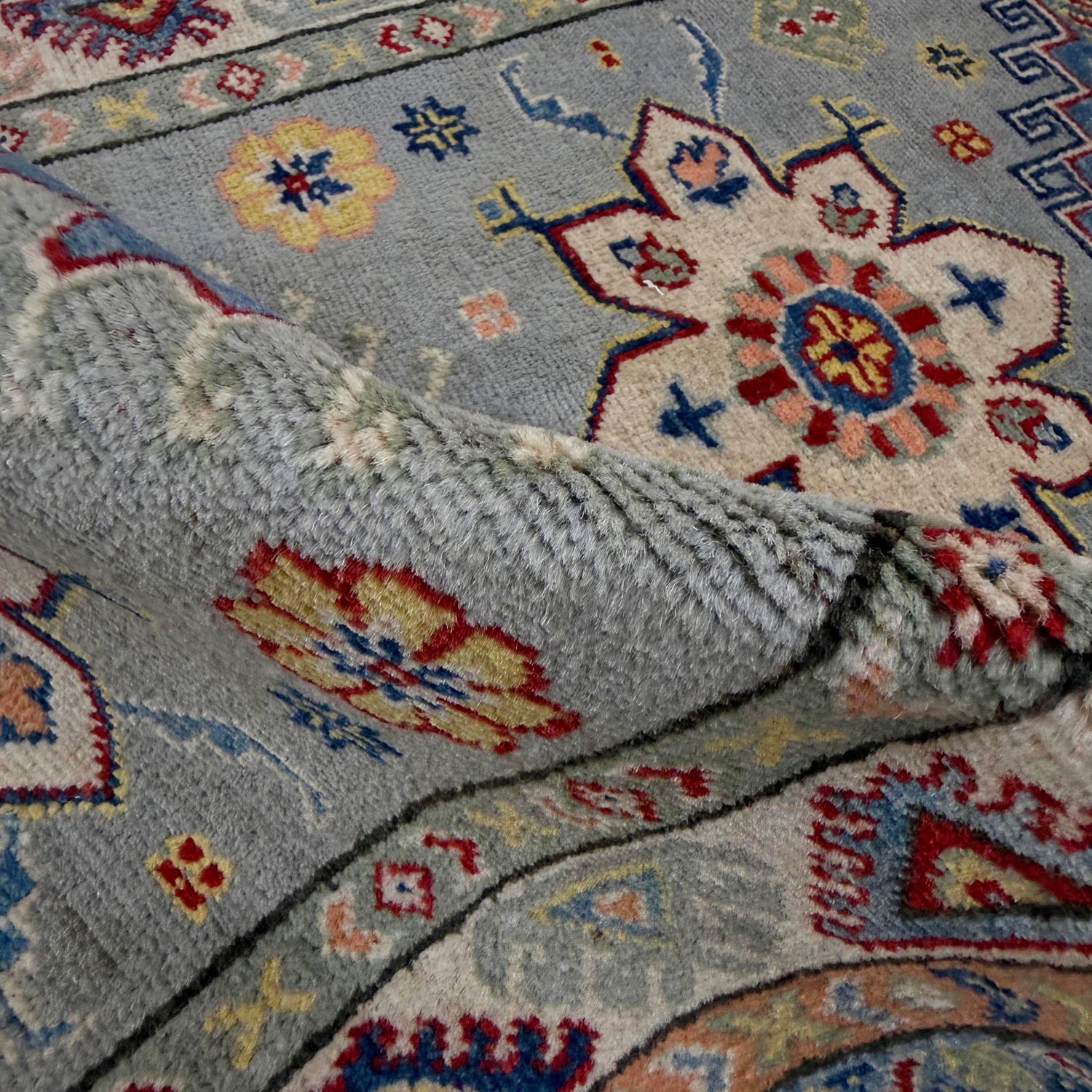Kazak Rug Handmade Gray Medallion 6' Runner