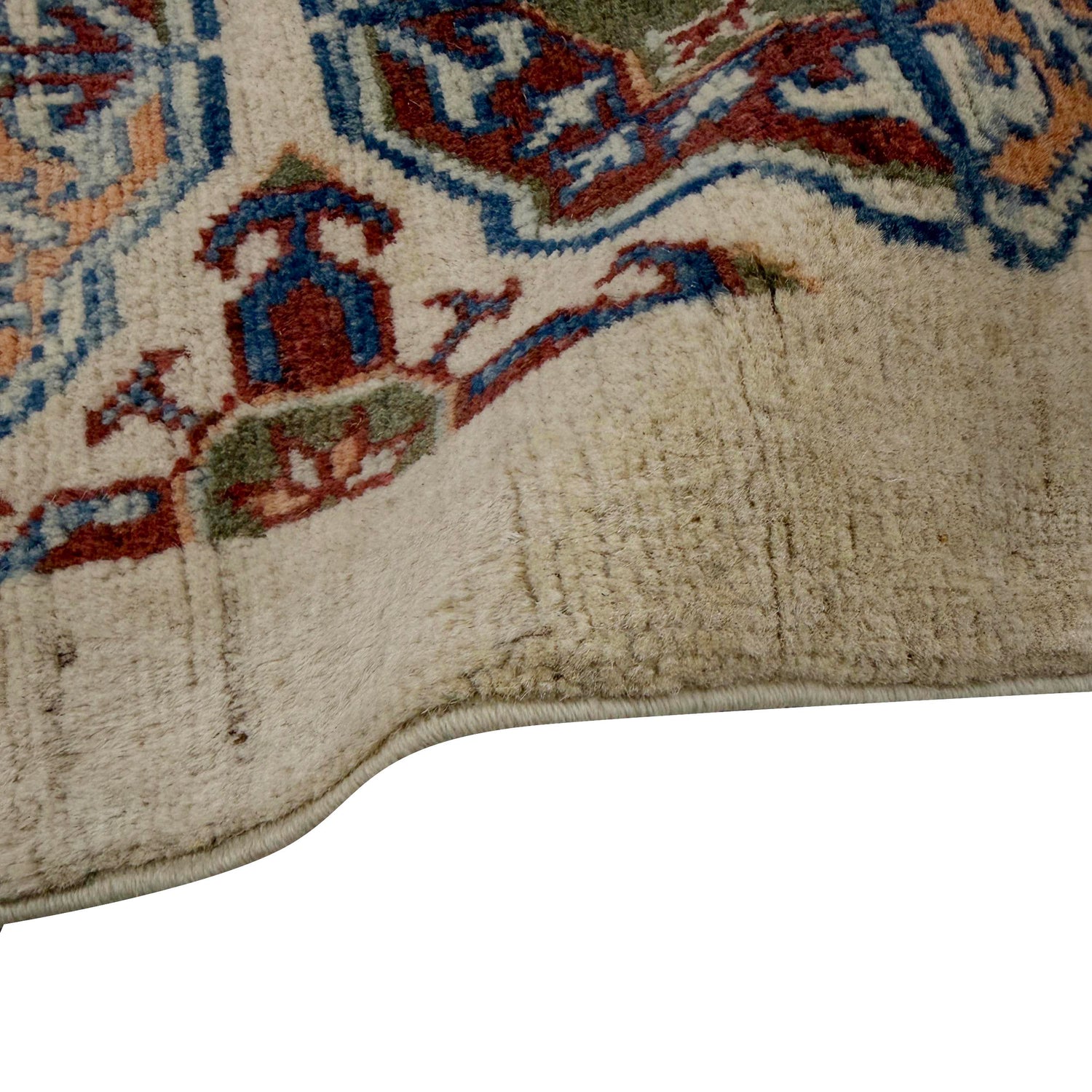 Waziri Runner Rug Handmade Beige Medallion 8' Runner