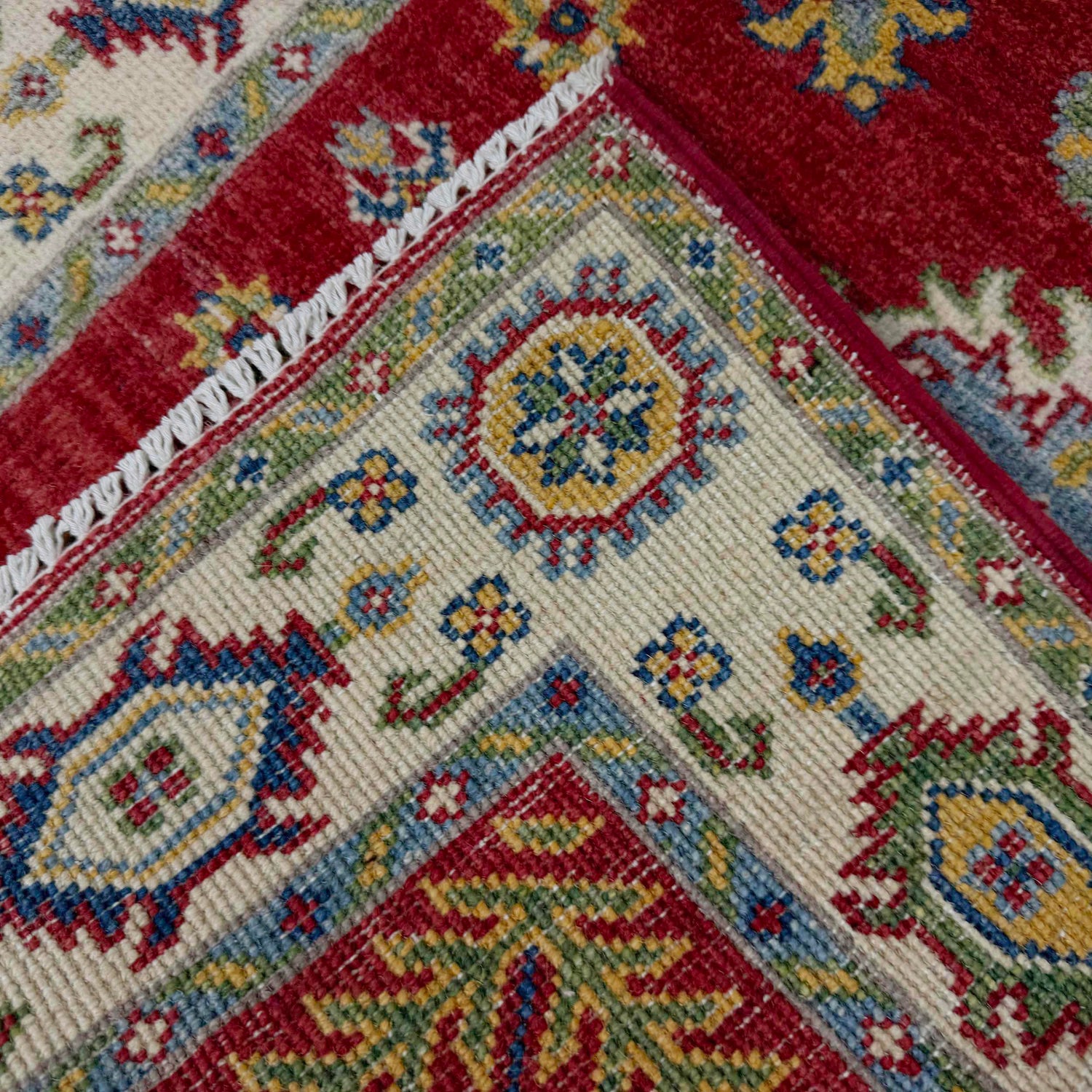 Kazak Rug Handmade Red Medallion 10' Runner