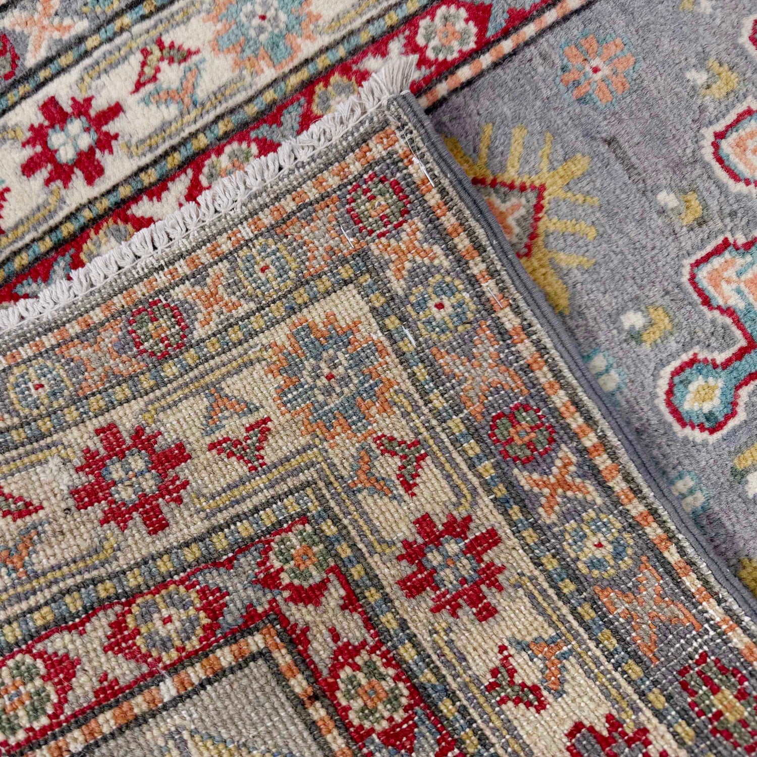 Kazak Rug Handmade Gray Medallion 10' Runner