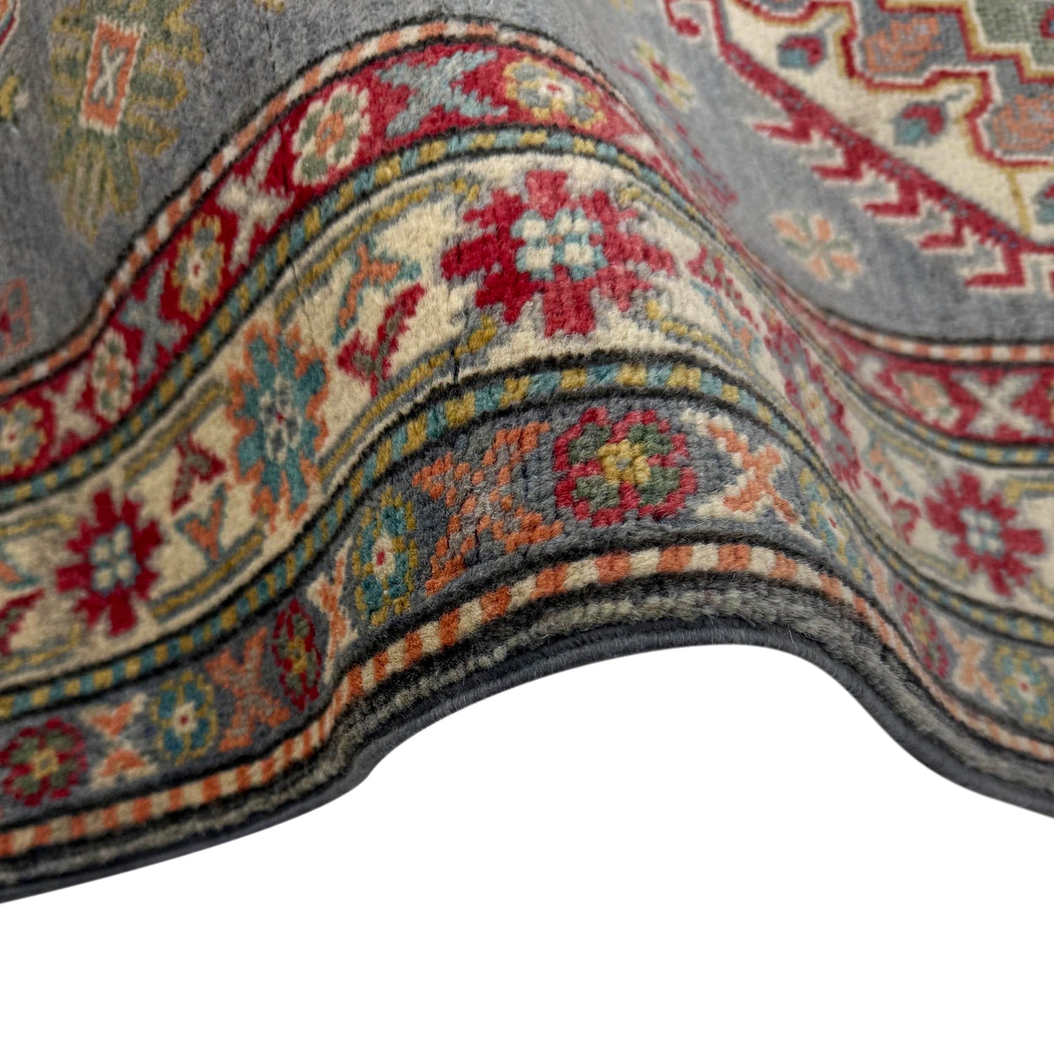Kazak Rug Handmade Gray Medallion 10' Runner