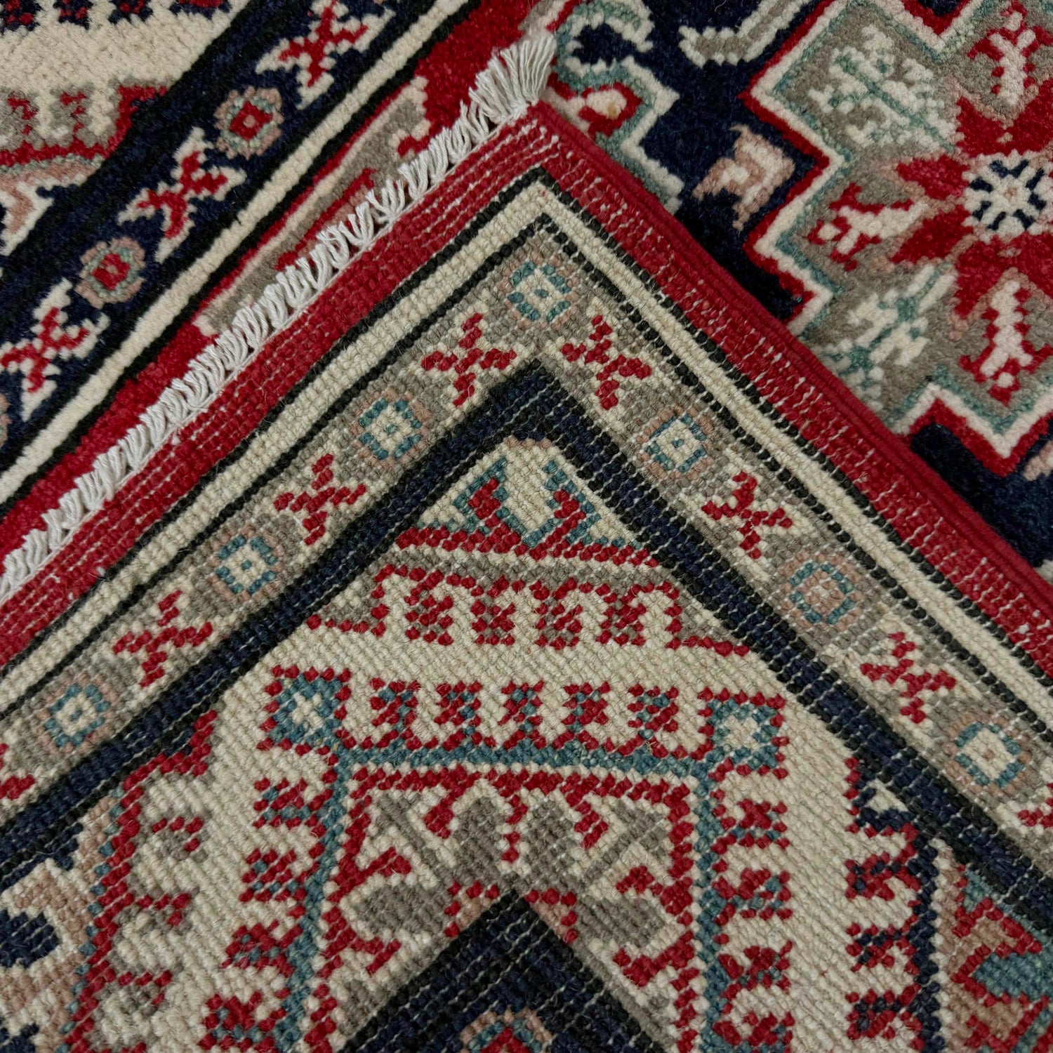 Kazak Rug Handmade Red Medallion 10' Runner