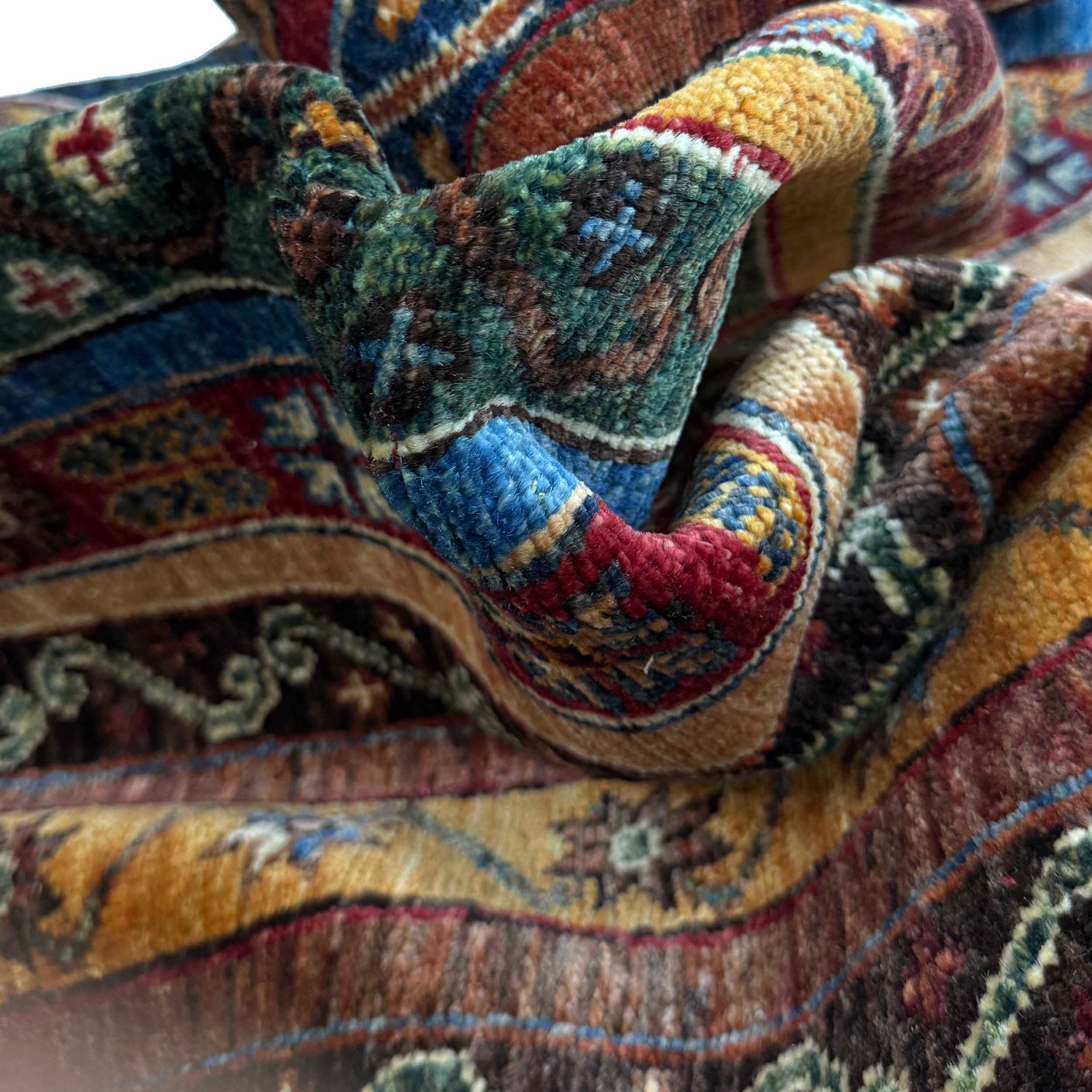 Shawl Area Rug Handmade Multi Floral 5x8 ft