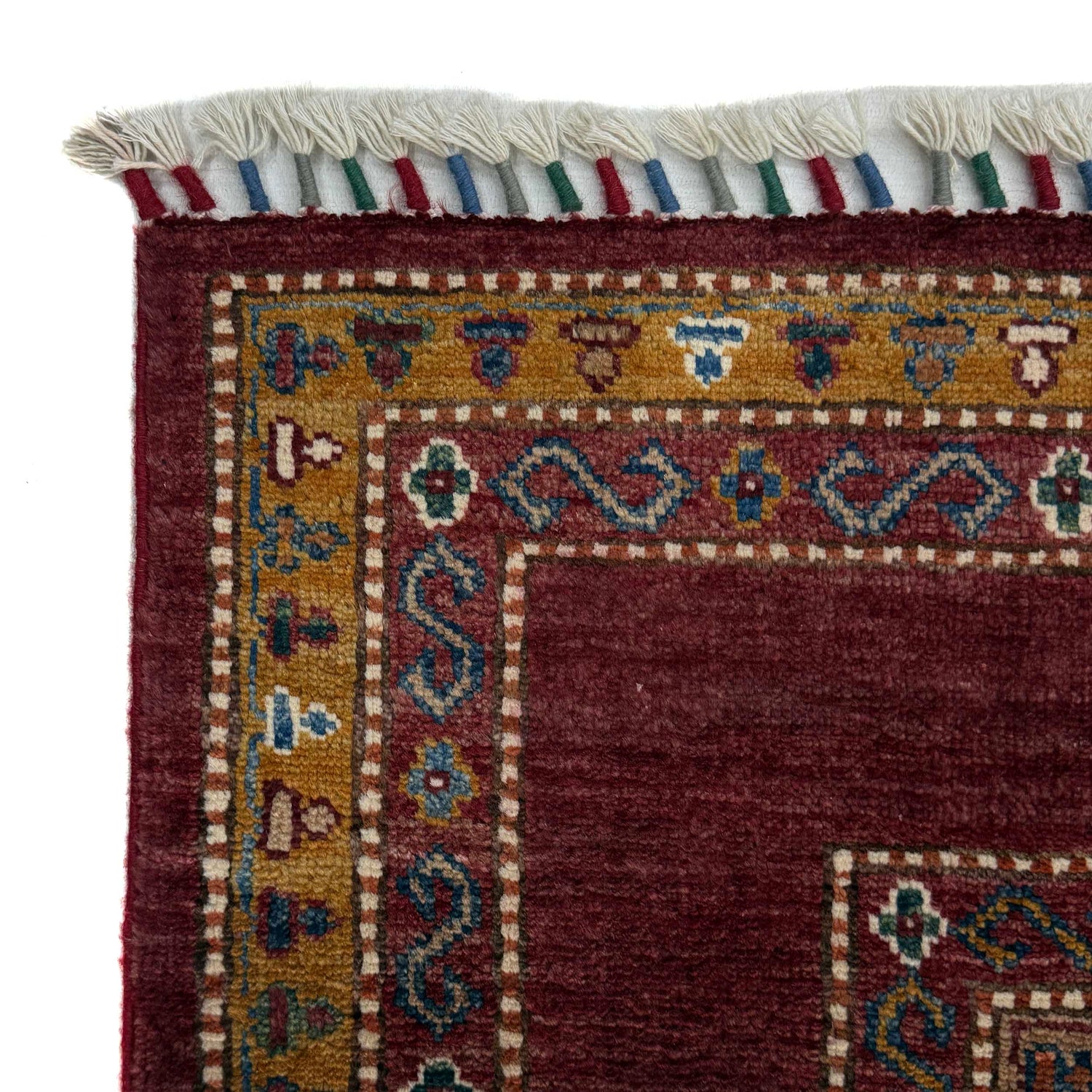 Shawl Area Rug Handmade Red Floral 5x8 ft