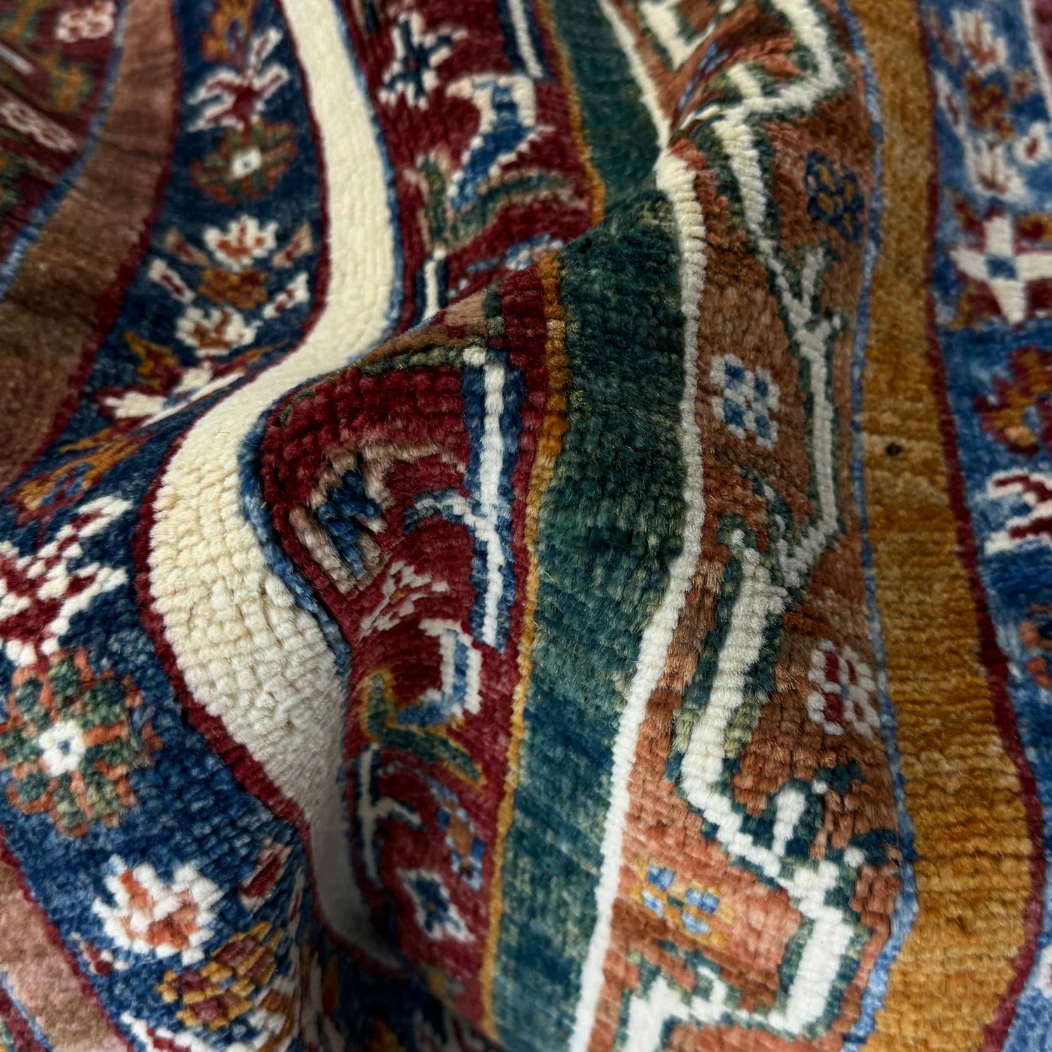Shawl Area Rug Handmade Red Floral 5x8 ft